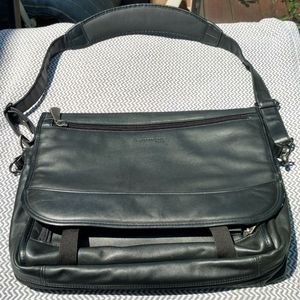 Kenneth Cole NY Leather Flapover Messenger Bag